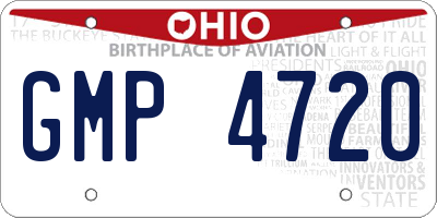 OH license plate GMP4720