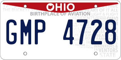 OH license plate GMP4728