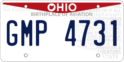 OH license plate GMP4731