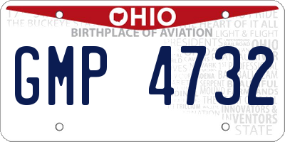 OH license plate GMP4732