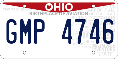 OH license plate GMP4746