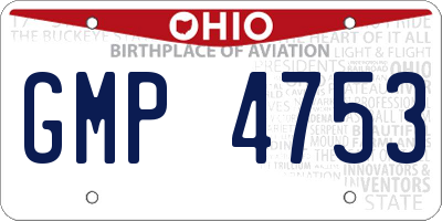 OH license plate GMP4753