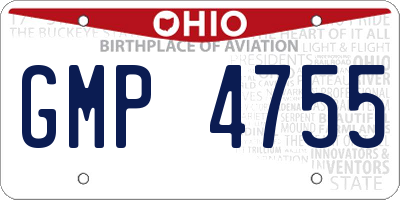 OH license plate GMP4755