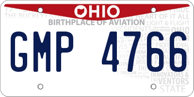 OH license plate GMP4766