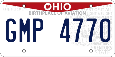 OH license plate GMP4770
