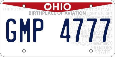 OH license plate GMP4777