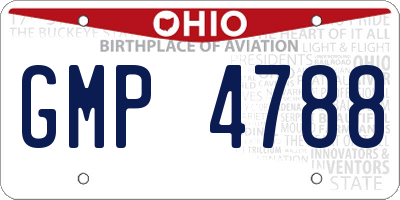 OH license plate GMP4788