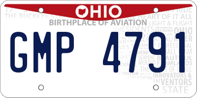 OH license plate GMP4791