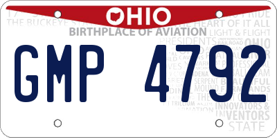 OH license plate GMP4792