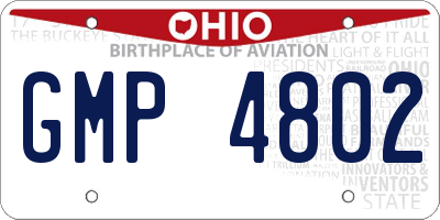 OH license plate GMP4802