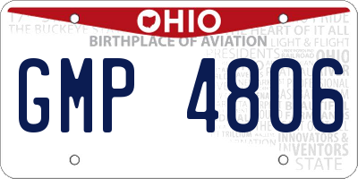OH license plate GMP4806