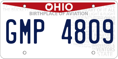 OH license plate GMP4809