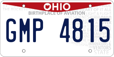 OH license plate GMP4815