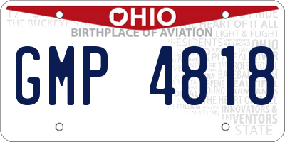 OH license plate GMP4818
