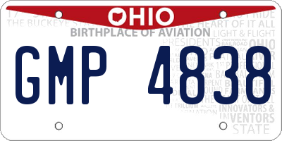 OH license plate GMP4838