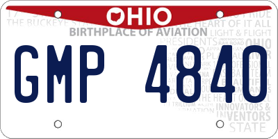 OH license plate GMP4840