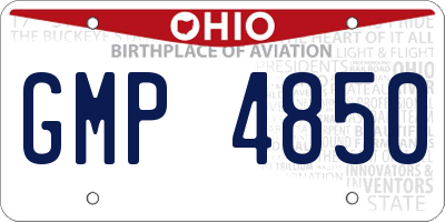 OH license plate GMP4850