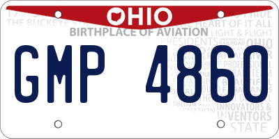 OH license plate GMP4860