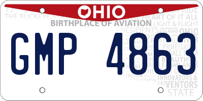 OH license plate GMP4863