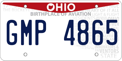 OH license plate GMP4865