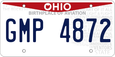 OH license plate GMP4872