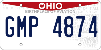 OH license plate GMP4874