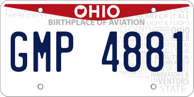 OH license plate GMP4881