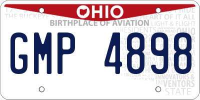 OH license plate GMP4898