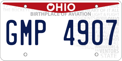 OH license plate GMP4907