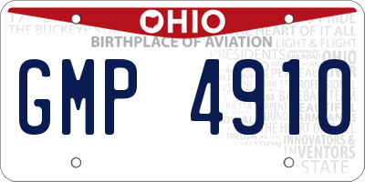 OH license plate GMP4910