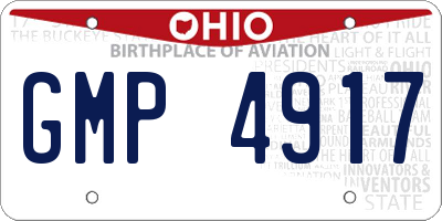 OH license plate GMP4917