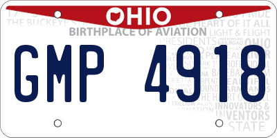 OH license plate GMP4918