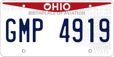 OH license plate GMP4919