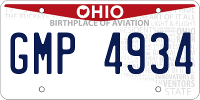 OH license plate GMP4934