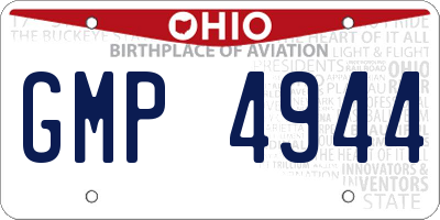 OH license plate GMP4944