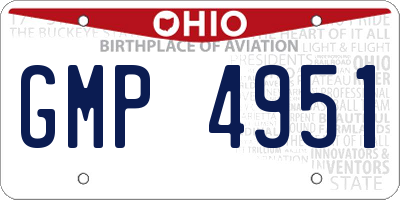 OH license plate GMP4951