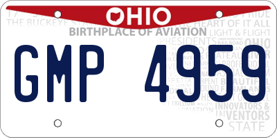 OH license plate GMP4959