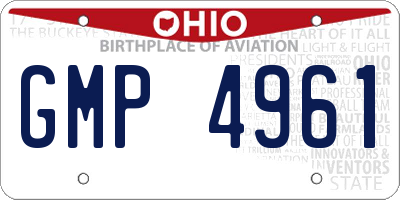 OH license plate GMP4961