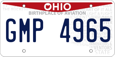 OH license plate GMP4965