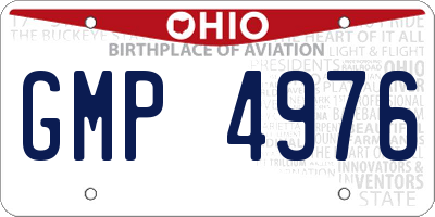 OH license plate GMP4976