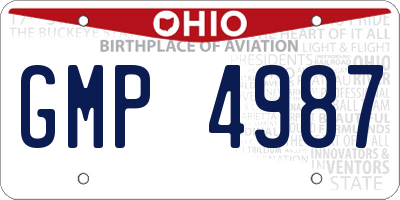 OH license plate GMP4987