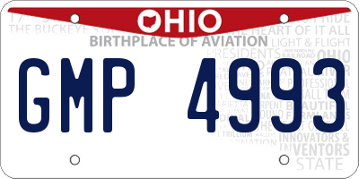 OH license plate GMP4993