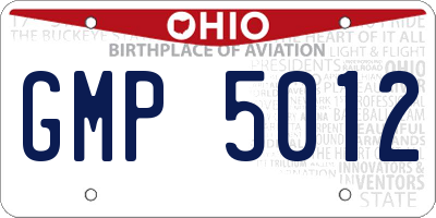 OH license plate GMP5012