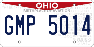 OH license plate GMP5014