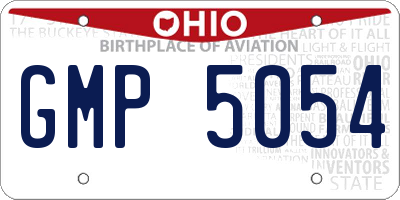OH license plate GMP5054