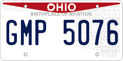 OH license plate GMP5076