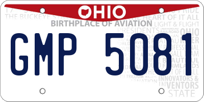 OH license plate GMP5081
