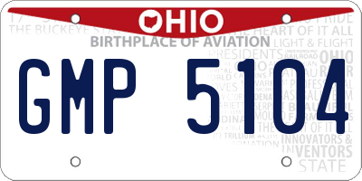 OH license plate GMP5104