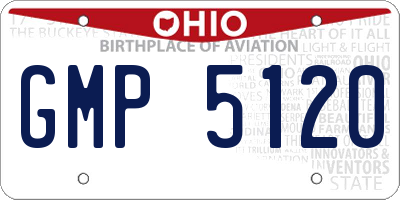 OH license plate GMP5120