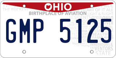 OH license plate GMP5125